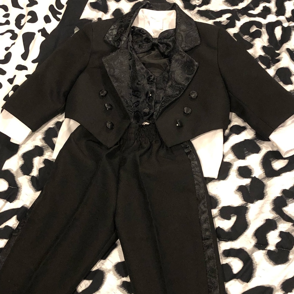 Infant tuxedo with tails